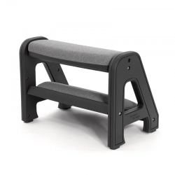 Оттоманка FALTO Footsh (2 уровня, съемный низ, поворотная площадка, ткань, каркас черный, серый)