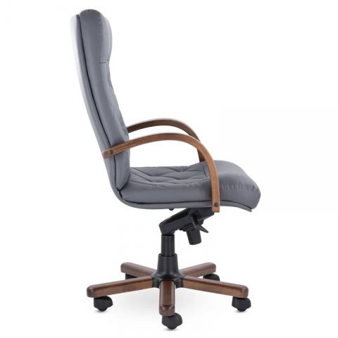 Кресло К-10 Верона В дерево D8 (темный орех) МБ S-0422 (темно-серый)