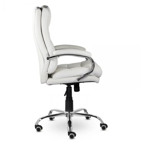 Кресло СН-707 Бруно В хром ХДП Ср S-0402 (белый) (полностью экокожа)