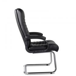 Кресло Атлант В/п пластик-люкс 727 S-0401 (черный) (полозья хром)