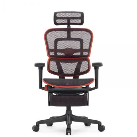 Кресло Falto Ergohuman Ultra X9 GAMING с подножкой (чёрный/красный каркас/сетка Equator Red)