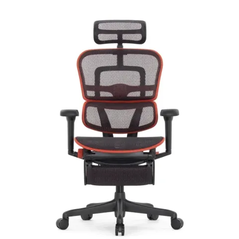 Кресло Falto Ergohuman Ultra X9 GAMING с подножкой (чёрный/красный каркас/сетка Equator Red)