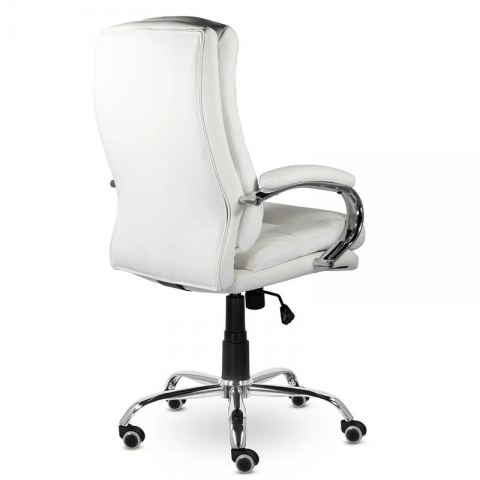 Кресло СН-707 Бруно В хром ХДП Ср S-0402 (белый) (полностью экокожа)
