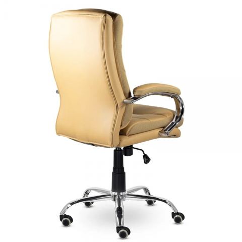 Кресло СН-707 Бруно В хром ХДП Ср S-0426 (светло-коричневый) (полностью экокожа)