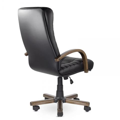 Кресло Атлант В дерево D8 (темный орех) К01 (черный)