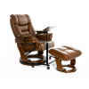 Кресло реклайнер FALTO Zuel (оттоманка, натуральная кожа, коричневый)