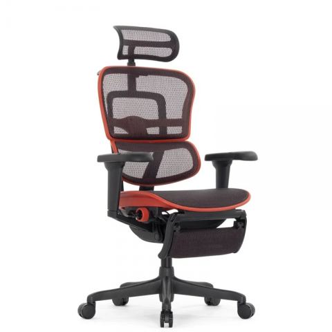 Кресло Falto Ergohuman Ultra X9 GAMING с подножкой (чёрный/красный каркас/сетка Equator Red)