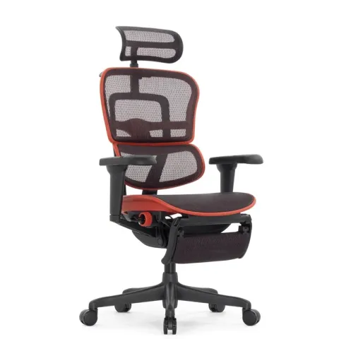 Кресло Falto Ergohuman Ultra X9 GAMING с подножкой (чёрный/красный каркас/сетка Equator Red)