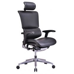 Кресло Falto Leather Premium SL (динамичный поясничный упор, натуральная кожа, черный)