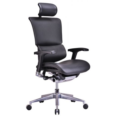 Кресло Falto Leather Premium SL (динамичный поясничный упор, натуральная кожа, черный)