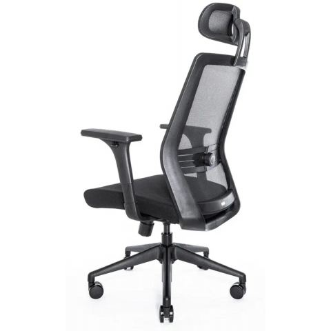 Кресло Falto Soul-Automatic SOL01KAL/BK-BK 2D (каркас черный, спинка сетка черная, сидение ткань черное)