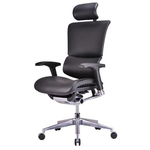 Кресло Falto Leather Premium SL (динамичный поясничный упор, натуральная кожа, черный)