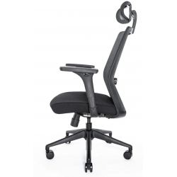 Кресло Falto Soul-Automatic SOL01KAL/BK-BK 2D (каркас черный, спинка сетка черная, сидение ткань черное)