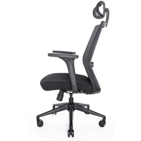 Кресло Falto Soul-Automatic SOL01KAL/BK-BK 2D (каркас черный, спинка сетка черная, сидение ткань черное)