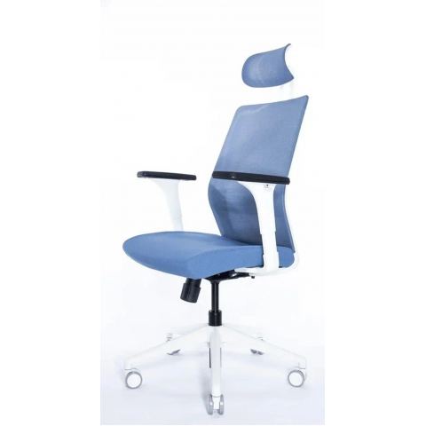 Кресло Falto Soul-Automatic SOL 01WAL/BL-BL 2D (каркас белый, спинка синяя, сидение синие)