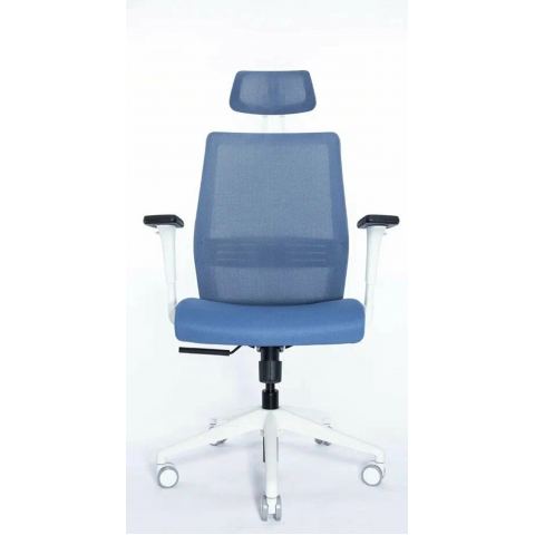 Кресло Falto Soul-Automatic SOL 01WAL/BL-BL 2D (каркас белый, спинка синяя, сидение синие)