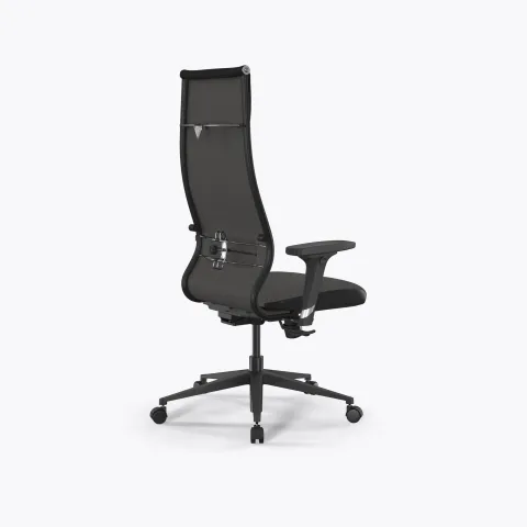 Кресло SynchroSit 10 B1-164D - Bahama+Extra /Kb15/Wh12/D02P(M25.B11.G19.W02), Тем.серый-Черный
