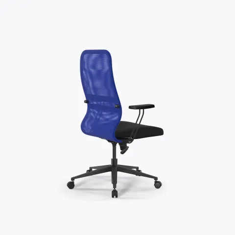 Кресло Sit 8 B2-8T - X1+UMF(X1) /Uh00/Wh00/T21bP-b(M09.B11.G19.W01), Синий-Черный