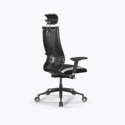 Кресло SynchroSit 10 B2-170D - T+UMF(SY271)+Extra /Kb38/Wh09/D03P/H13mL-Pf-2D(M24.B11.G19.W31), Черный-Белый