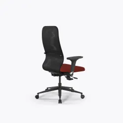 Кресло SynchroSit 8 B2-9D - X2+Bahama /Uh00/Wh12/D02P(M18.B11.G19.W02), Черный-Красный