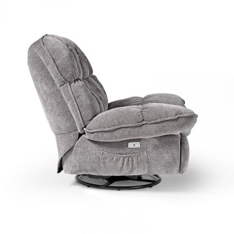 Электрическое кресло-реклайнер Eureka с местом для хранения вещей, серый
