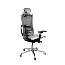 Кресло Y 4DF L2-57D - YM93+Infinity /Vc09/Nc09/D06P/H13mL-3D(M26.B35.G25.W04), Св.серый-Белый