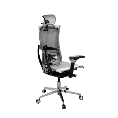 Кресло Y 4DF L2-57D - YM93+Infinity /Vc09/Nc09/D06P/H13mL-3D(M26.B35.G25.W04), Св.серый-Белый