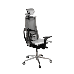 Кресло Y 4DF B2-14D - YM93+Infinity /Kc09/Nc09/D15P/H13mL-3D(M26.B32.G25.W04), Св.серый-Белый