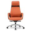 Эргономичное кресло руководителя Eureka OC07 SERENE (Nappa кожа), оранжевое