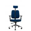 Кресло офисное ортопедическое Falto Orto Alpha AM-02A (черный каркас/обивка ткань d.blue LM-07)