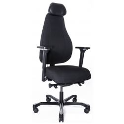 Кресло Dispatcher–Lux Long 1901-8H D.GREY SV-280-3001 (черный каркас/серая ткань/ал. крестовина)