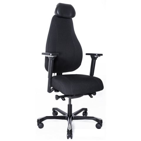 Кресло Dispatcher–Lux Long 1901-8H D.GREY SV-280-3001 (черный каркас/серая ткань/ал. крестовина)