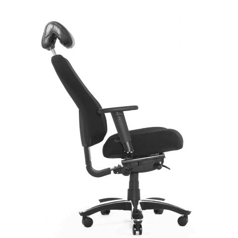 Кресло Falto Dispatcher Orto (черный каркас/черная ткань/ал. крестовина)