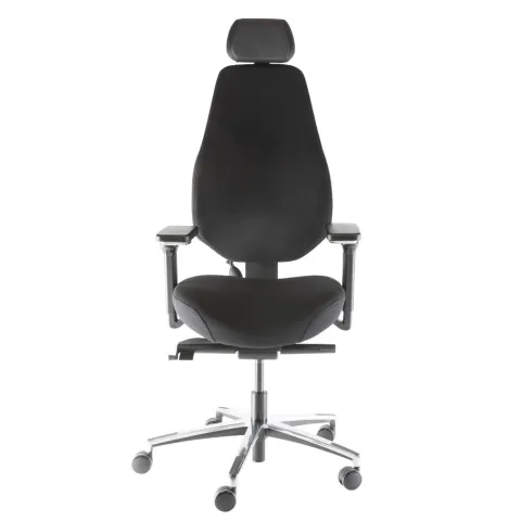 Кресло Falto Smart-T 1501-10H ong Fighter black 60999 (черный каркас/черная ткань /подголовник кожа натур.)