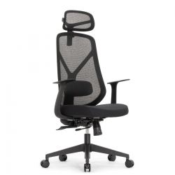 Эргономичное кресло оператора Kuraj (цвет: черный, подголовник, поясничный упор)