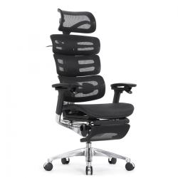 Компьютерное кресло Falto Evolution (чёрный каркас, сетка чёрная, подножка встроенная)