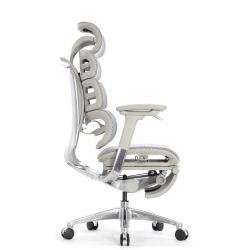 Компьютерное кресло Falto Evolution (серый каркас, сетка белая, подножка встроенная)