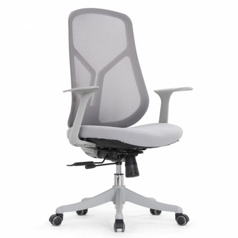 Кресло Falto Кураж (без подголовника, сетка, ткань, серый)