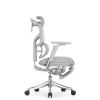 Кресло с подножкой Falto Pro 2 (3D поясничный упор, подголовник 4D,сетка, каркас серый, белый)
