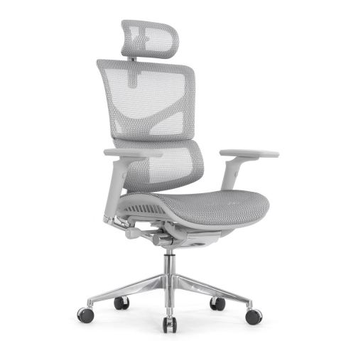 Кресло Falto Sail 2 (динамичный поясничный упор, подлокотникии 6D(360), сетка, каркас серый, белый)