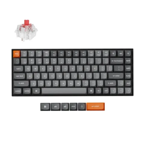 Беспроводная механическая клавиатура QMK Keychron K2 Max, 84 клавиши, RGB подсветка, Hot-swap, алюм.рамка Keychron Red Switch