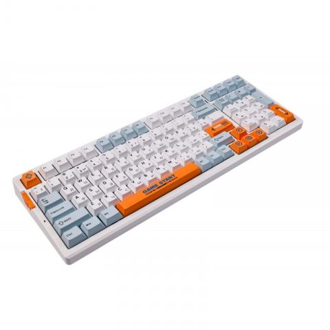 Беспроводная механическая клавиатура MCHOSE G98 Pro, оранжевый и синий, Snow Tiger Switch