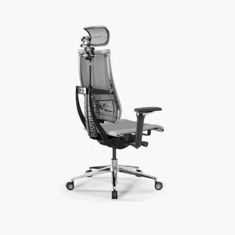 Кресло Метта Y 4DF B2-14D - YM93+Infinity /Kc09/Nc09/D15P/H13mL-3D(M26.B35.G25.W04), Св.серый-Белый