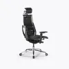 Кресло Метта Y 4DF B2-10D - Infinity /Kc06/Nc06/D15P/H13mL-3D(M26.B35.G25.W04), Черный (бежевая строчка)