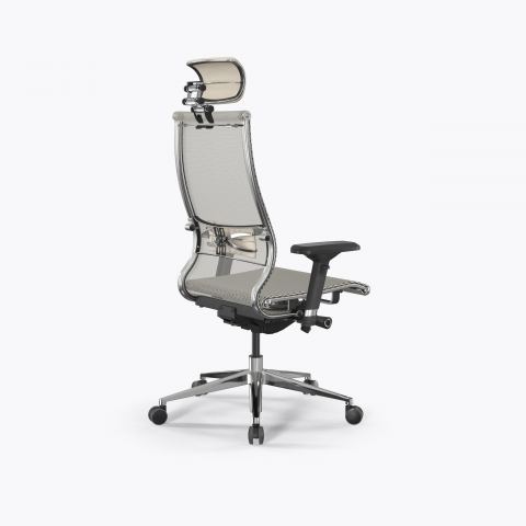 Кресло Метта Samurai L2-5D - TS /Kc00/Nc00/D04P/H13mL-3D(M26.B32.G25.W03), Молочный