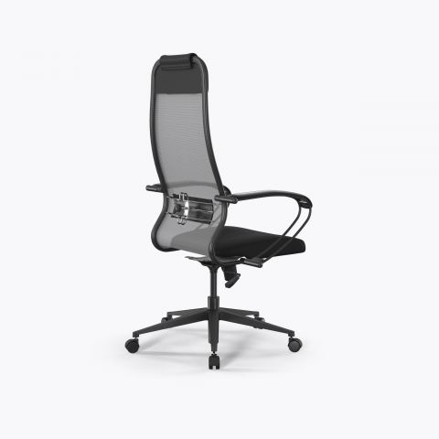 Кресло Метта Sit 10 B1-111K - X2+UMF(X1) /Ub00/Wh00/K1bL(M09.B11.G19.W02), Св.серый-Черный