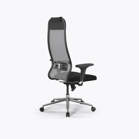 Кресло Метта Sit 10 B1-111D - X2+UMF(X1) /Ub00/Wh00/D02P(M09.B23.G18.W01), Св.серый-Черный