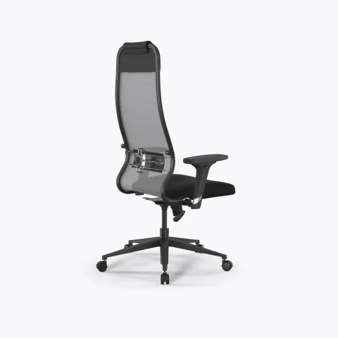 Кресло Метта Sit 10 B1-111D - X2+UMF(X1) /Ub00/Wh00/D02P(M09.B11.G19.W02), Св.серый-Черный