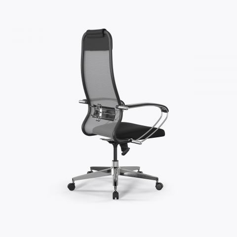 Кресло Метта Sit 10 B1-111K - X2+UMF(X1) /Ub00/Wh00/K1cL(M09.B22.G18.W02), Св.серый-Черный