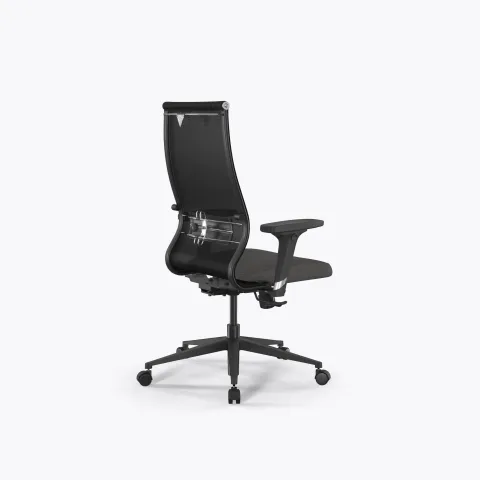 Кресло Метта SynchroSit 10 B2-165D - T+Bahama /Kb00/Wh12/D02P(M20.B11.G19.W02), Черный-Тем.серый